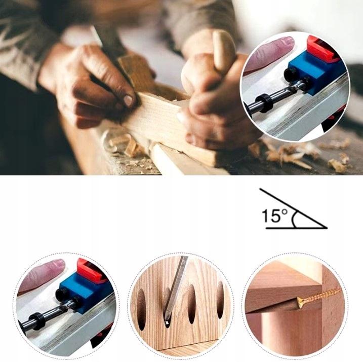 Template for Invisible Pocket Joints with Drill Bits for Wood