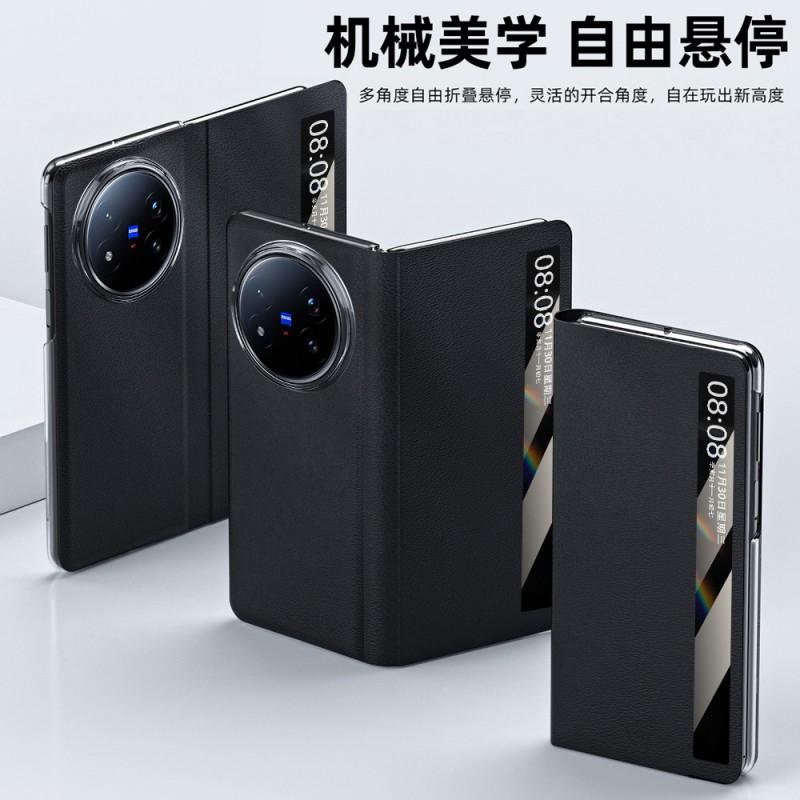 Ultra-Thin Genuine Nappa Leather Flip Case With Kickstand Vivo X Fold5 Fold3 Pro Shockproof Magnetic Slim Cover
