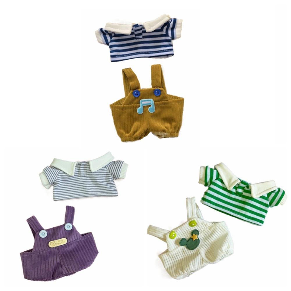 1 Set Outfit 20cm Cotton Doll Clothes Striped T-shirt Plush Doll Clothes  Doll Accessories