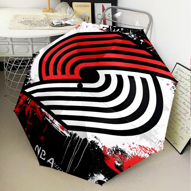 Trail Blazers Logo Umbrella Folding umbrella, automatic umbrella 8-Frame for Travel, camping Use Gift for Halloween Christmas