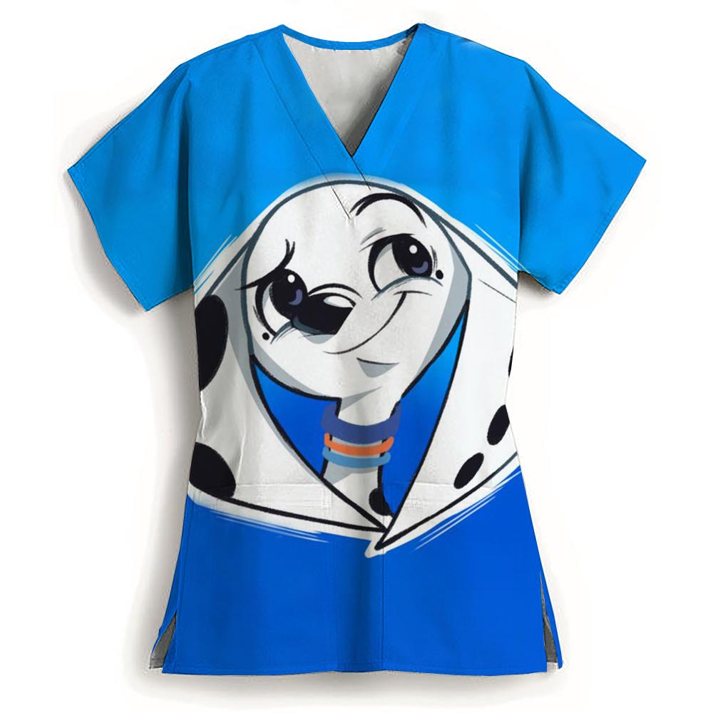 Pharmacist Dentist Veterinary Nurse Tops Disney 101 Dalmatians Beauty Scrub Clothes Spa Nurse Pure Medical Lab Medical Uniform