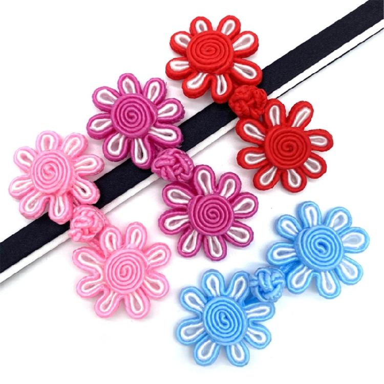 Vintage Flower Fasteners Buckle Disc Buttons DIY Clothing Decoration Garments