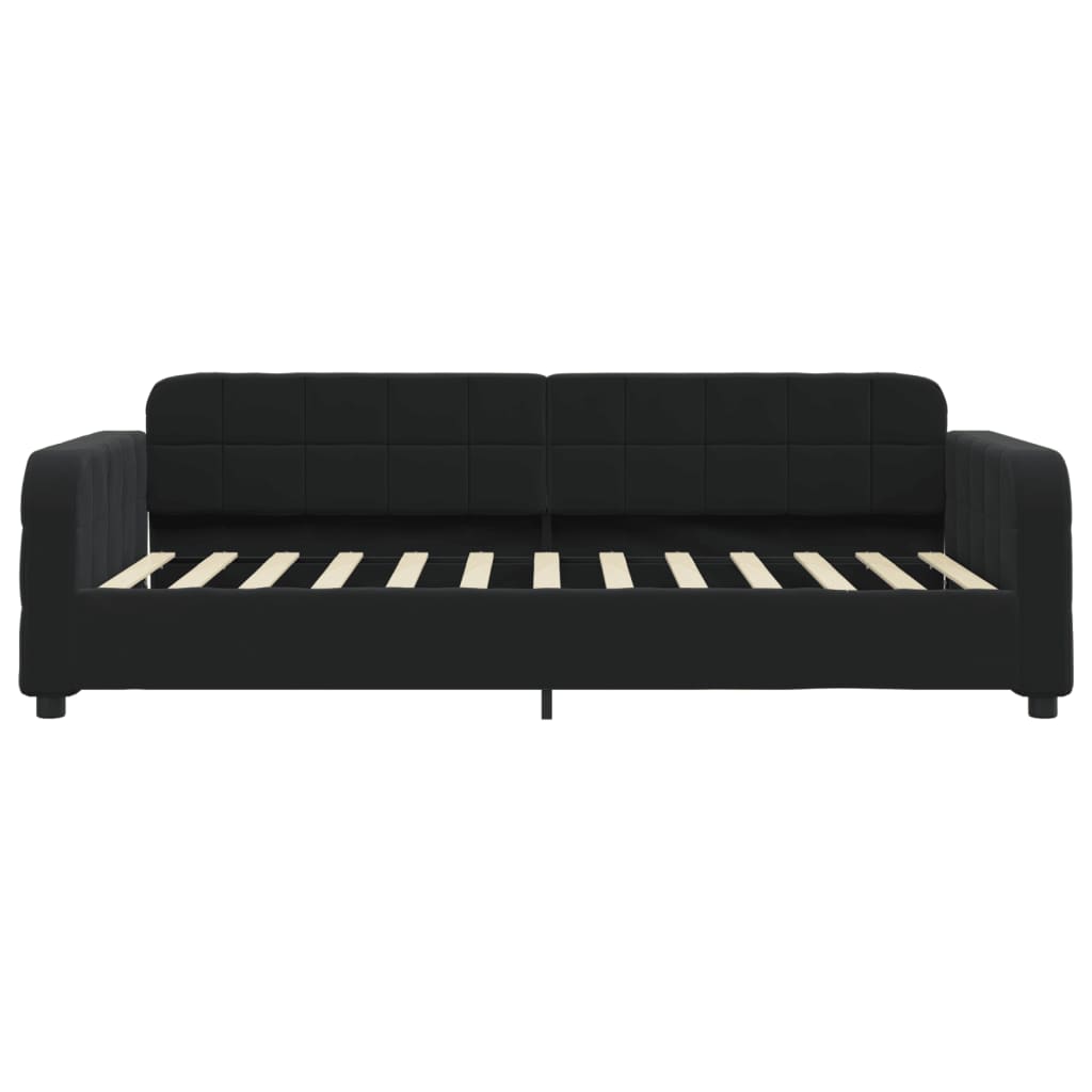 Vidaxl Sofa with Sleeping Function, Black, 90X200 Cm, Upholstered In Velvet