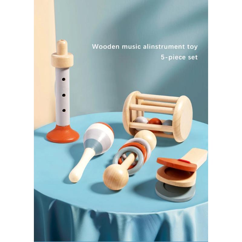 5Pcs Baby Musical Instruments Sensory Rattle Toys Early Educational Baby Musical Toys Montessori Toys Birthday Gifts for Kids