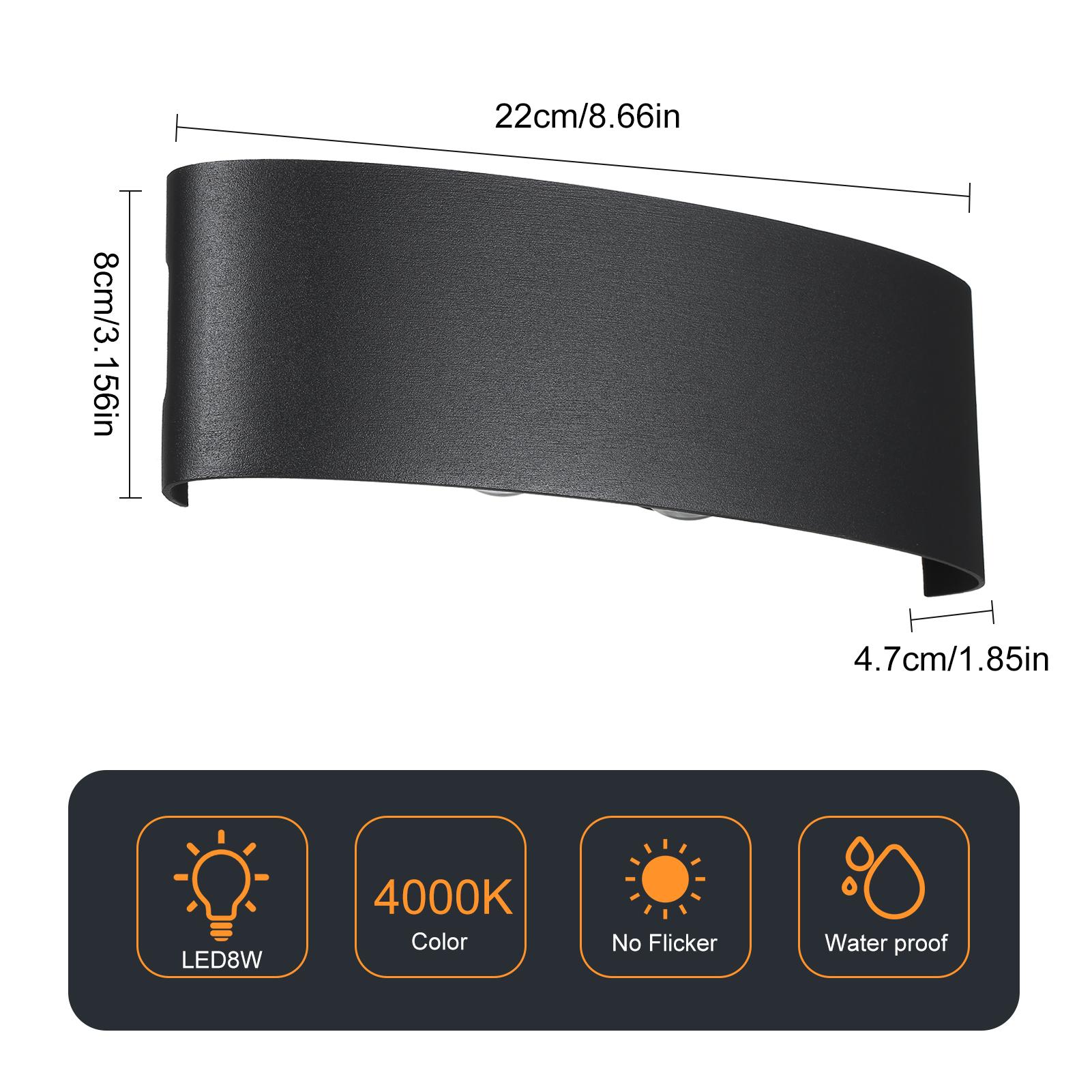 

Neoglint Modern LED Wall Sconces 8W Up Down Wall Lamp Wall Light Fixture Warm White Light for Hallway Corridor Living Room Bedroom