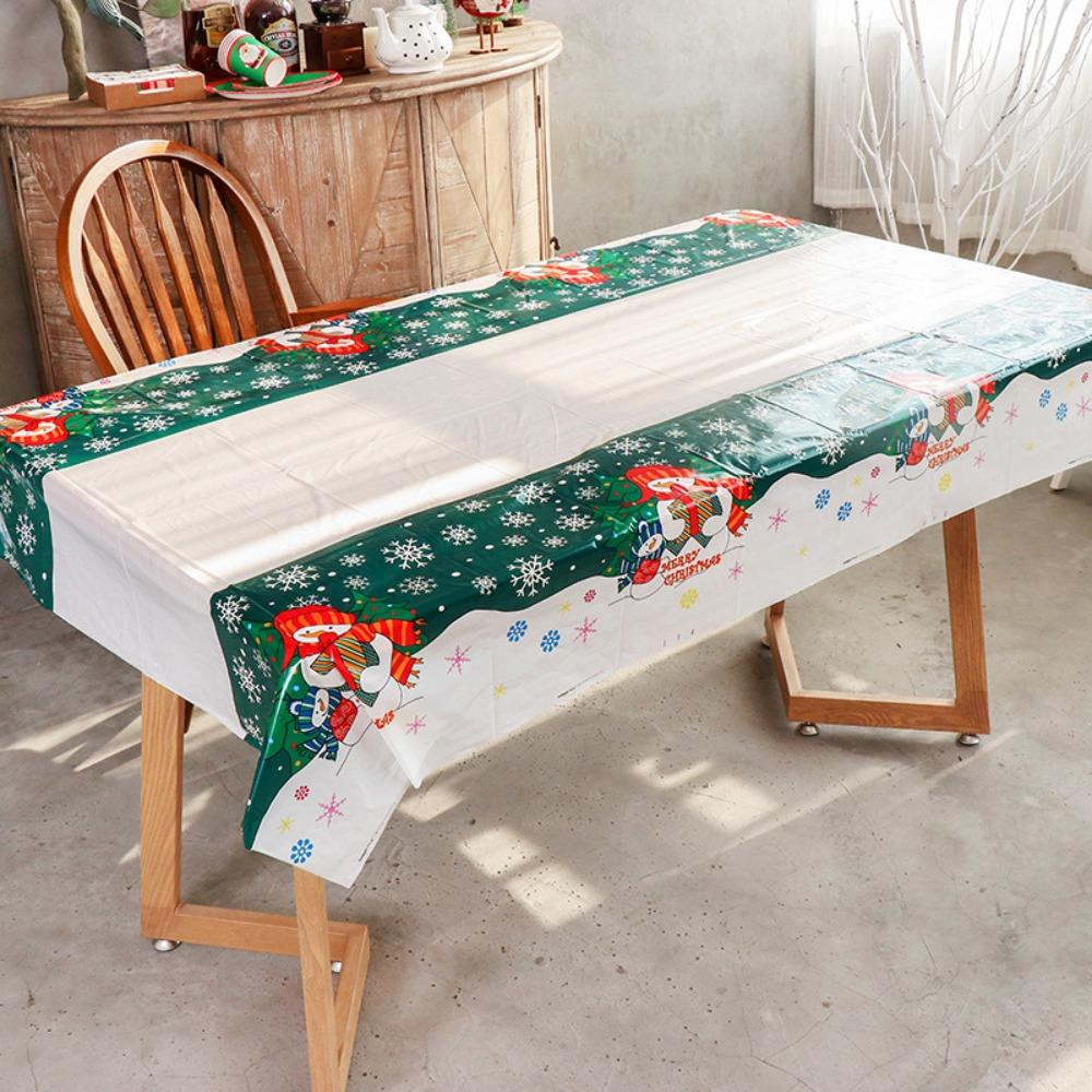 Disposable Christmas Table Cover 180x108cm Xmas Decoration Christmas Tablecloth  Party Supply