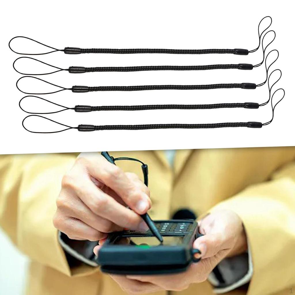 5 Pieces Elastic Tether Lanyard for Touch Pens Coil Spring Straps Convenient Tethering Drawing Pen
