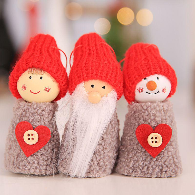 New Set Threepiece Doll Gift Christmas Decor Pendant Home Festivals Landscape