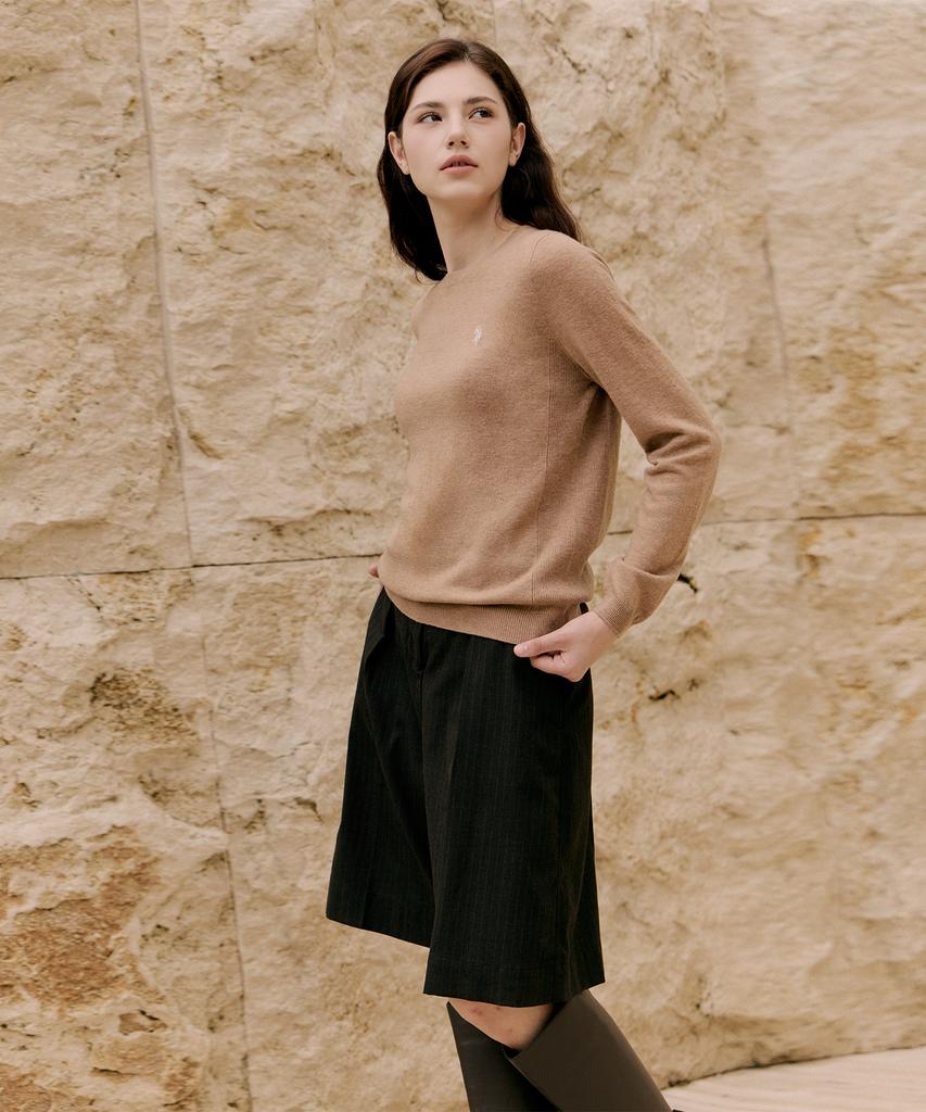 USPOLOASSN Merino Wool Round Knit_Beige