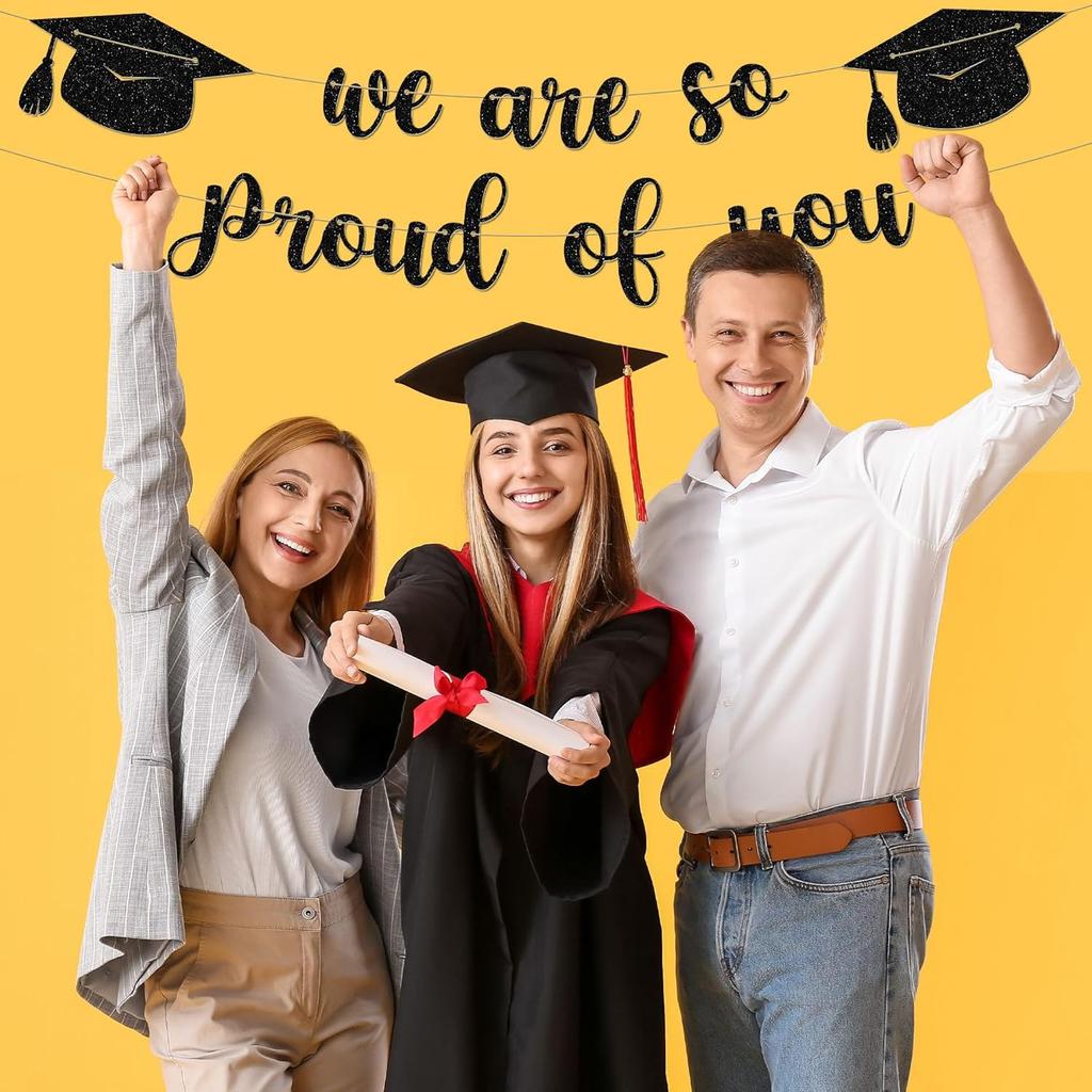 Graduation Party Decorations - 9 Ft Pre-Strung We Are So Proud of You Banner, Graduation Party Decorations & Decor for Elementary, 5th Grade, 8th