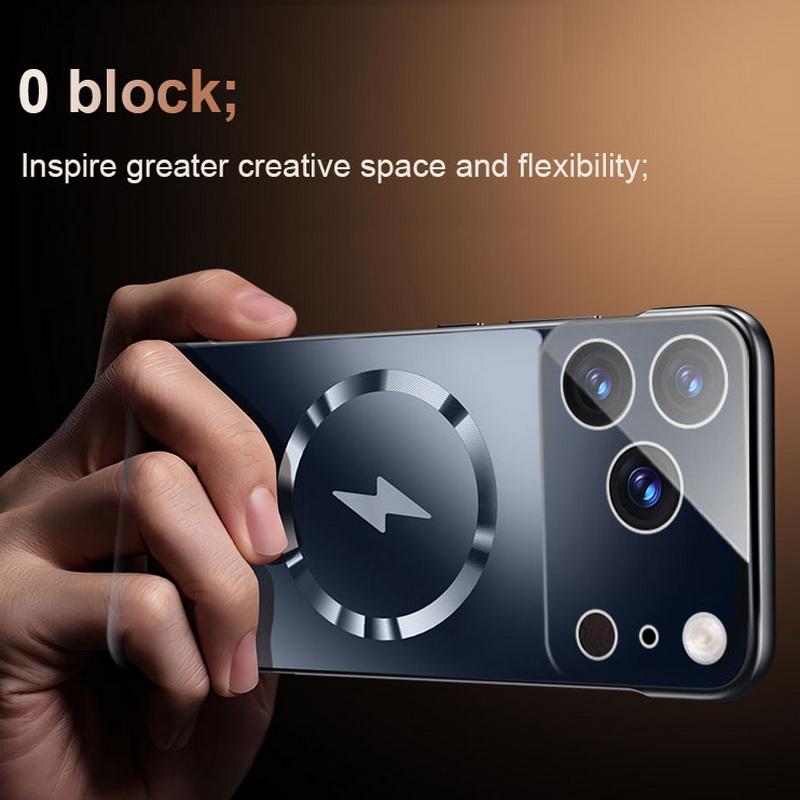 Custodia Magnetica Senza Bordi Ultra Sottile Per iPhone 17 Pro Max 16 15 14 13 Pro Max 12 11 Lusso Protezione Lente Placcatura Cover Rigida in PC per Telefono