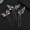 3Pcs Bridal U-shaped Pin Metal Barrette Clip Hairpins Rhinestone Wedding Hairstyle Design Tools Women Wedding Hair Accessories