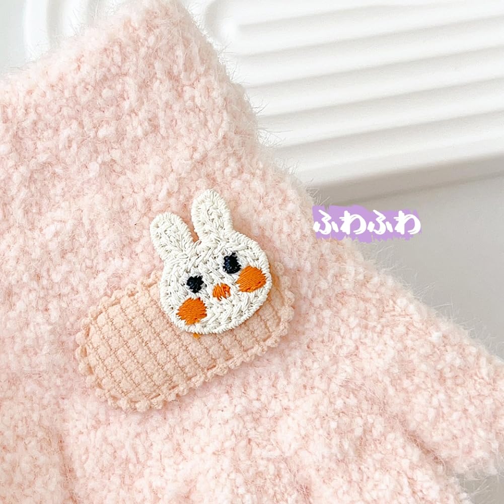 VNGOLERRY and Fluffy Perfect for Fall and and Cold Rabbit and Floral Perfect for and Cute Gift for Girls and Ages Kids' Babies' Gloves, Five-Finger