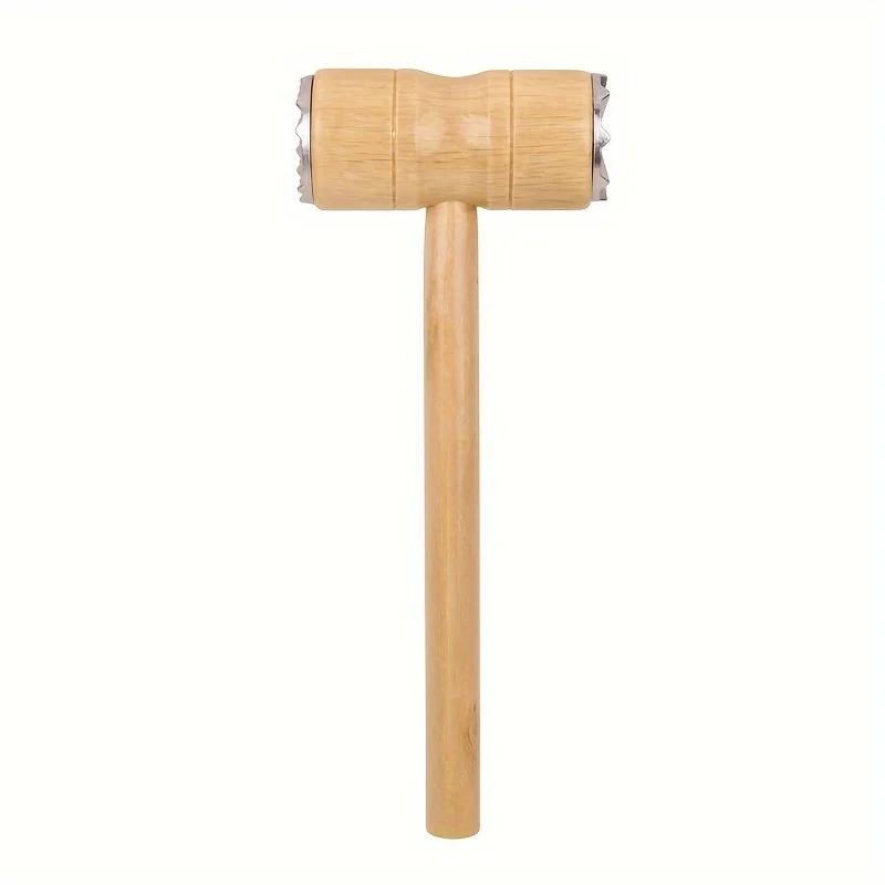 Versatile Double-Sided Wooden Handle Meat Mallet - Perfect For Steak Tenderizing & Sinew Breaking, Essential Kitchen Gadget