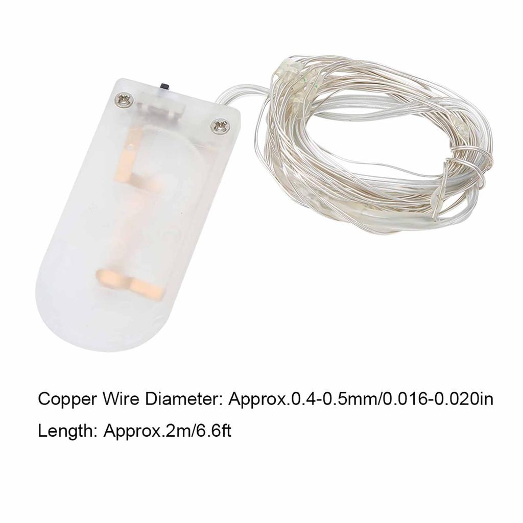 2m LED Copper Wire Beautiful Waterproof DIY String Lights Home Courtyard Party DecorationWhite