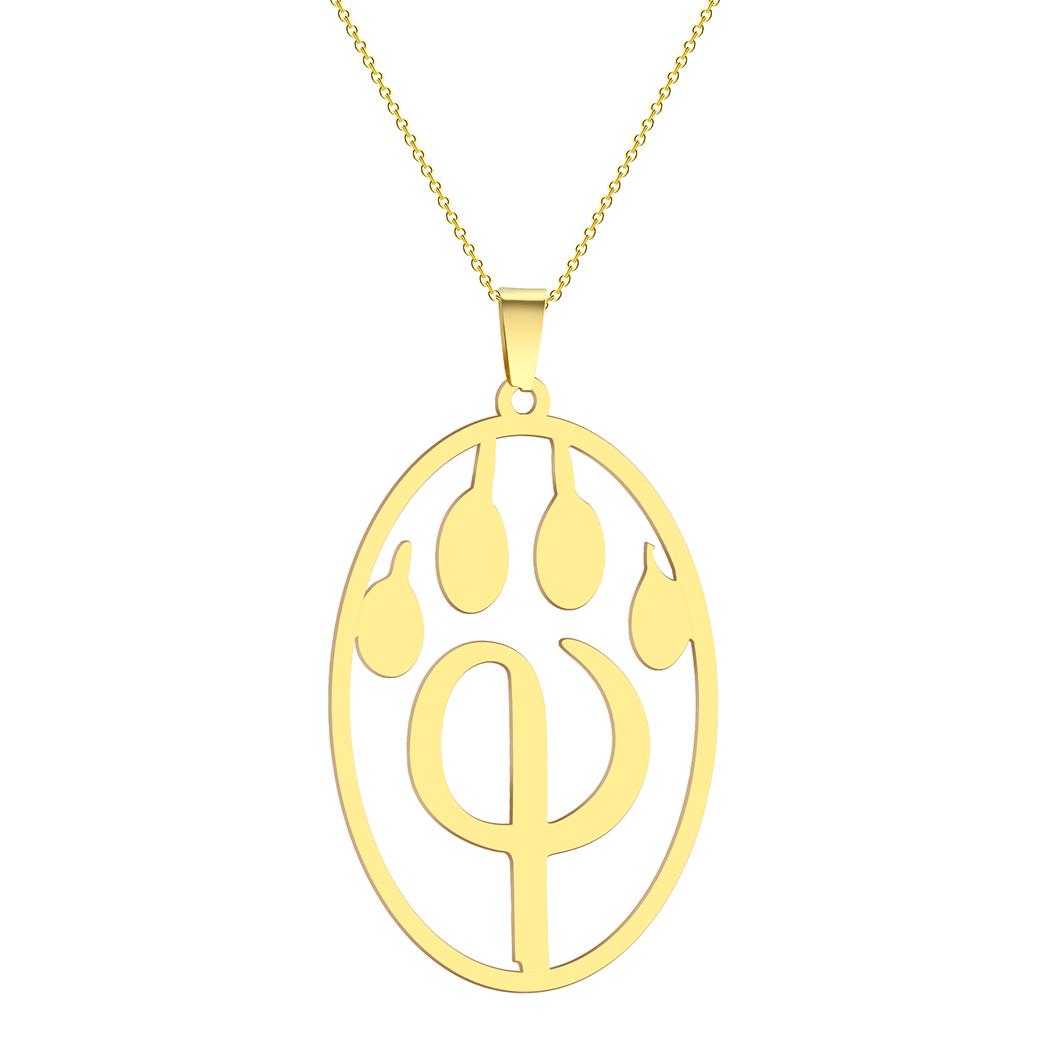 

Kinitial Janeiro Furry Pendant PhiPaw Symbol Stainless Steel Furry Fan Necklace Logo Emblem Amulet Amulet Necklaces Wholesale золотий