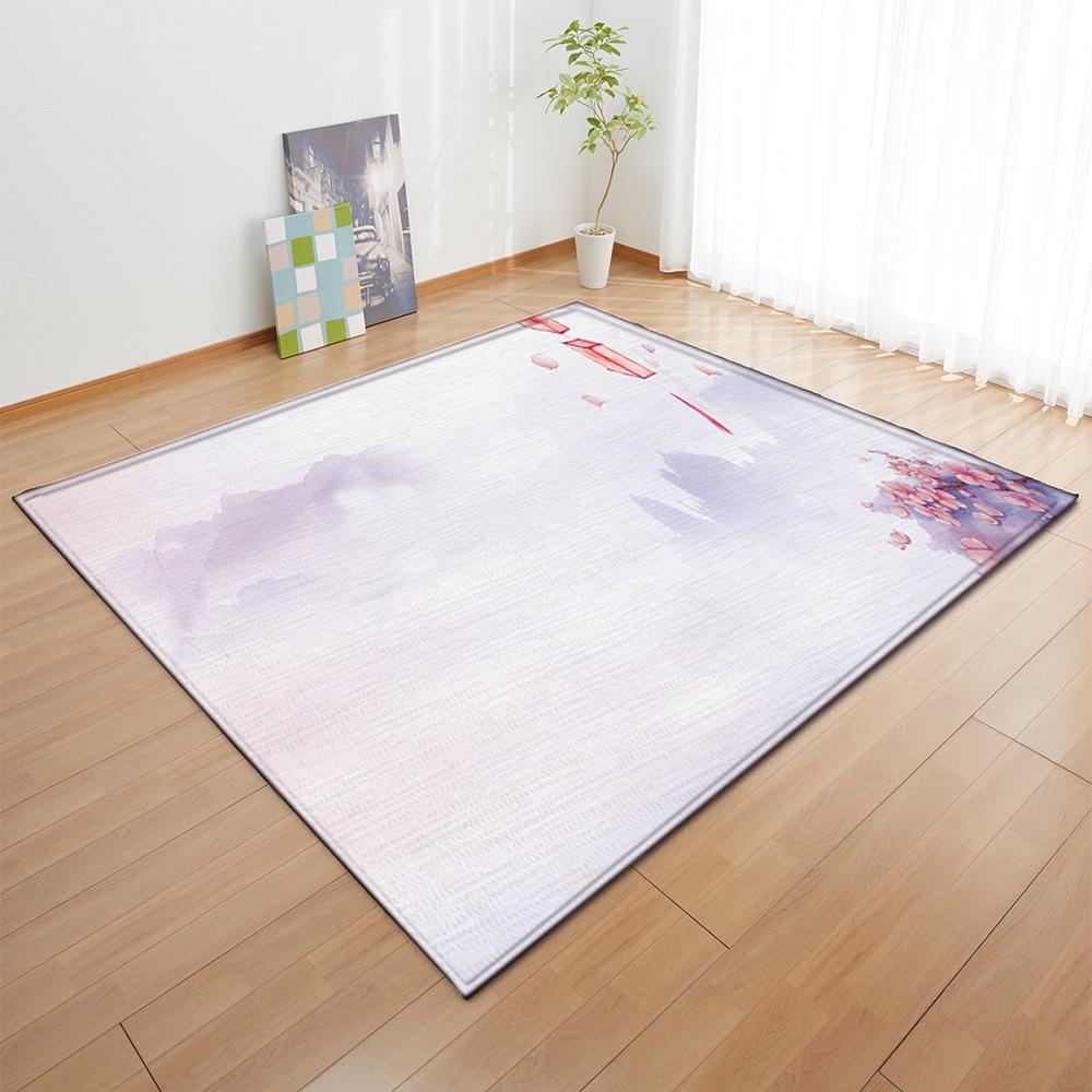 Textured Large Carpet Feather Wind Bedroom Floor Mat