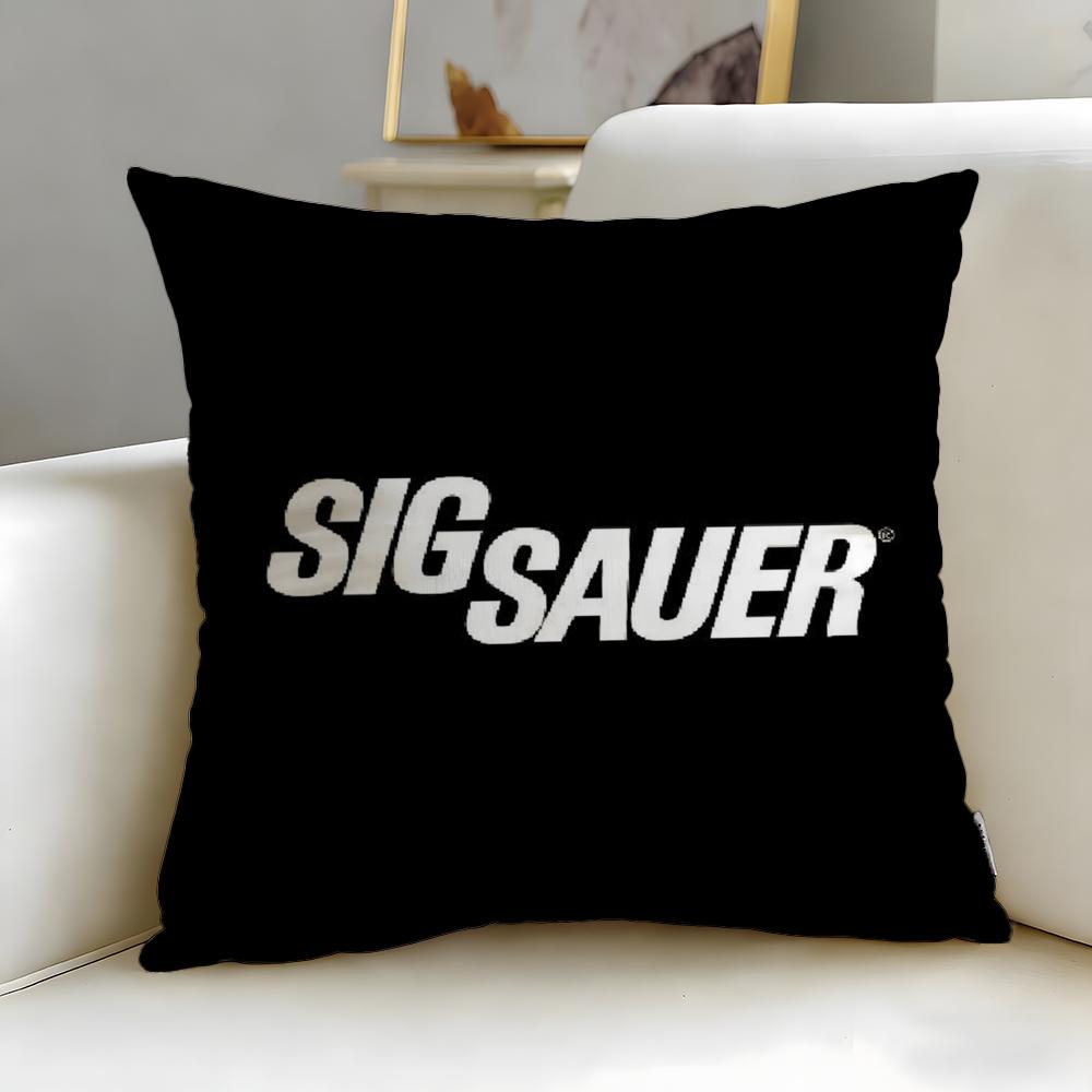 classic brand Sig Sauer Cushion Cover Soft  EasyWash Pillow Case  Versatile for Couch Bed Travel and Office 30X30cm