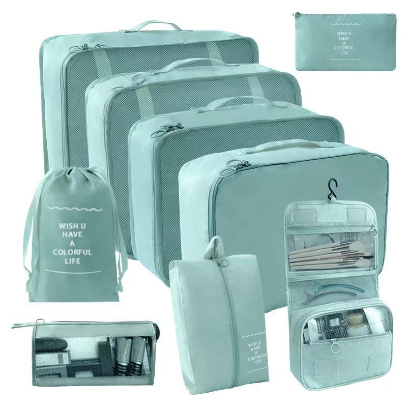 9-Piece Travel Organizer Set: Digital, Toiletry, Cosmetic & Clothes Multifunctional Bags