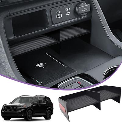 HGWEI Middle Center Console Tray Organizer for Honda Pilot 2024 2025/Passport 2026 Armrest Storage Box Interior Accessories