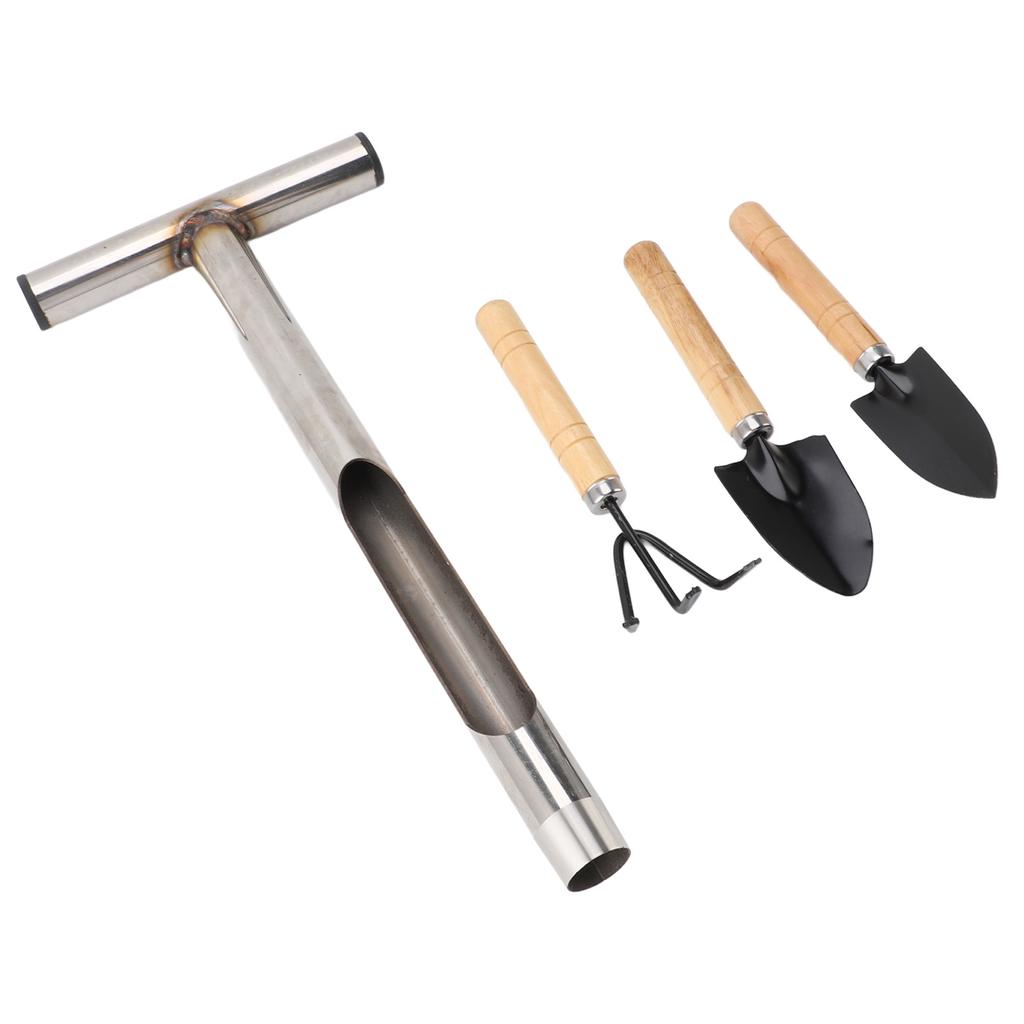 Soil Sample Probe Stainless Steel T Handle Soil Test Kits with 4 Reusable Sample Bags 3 Garden