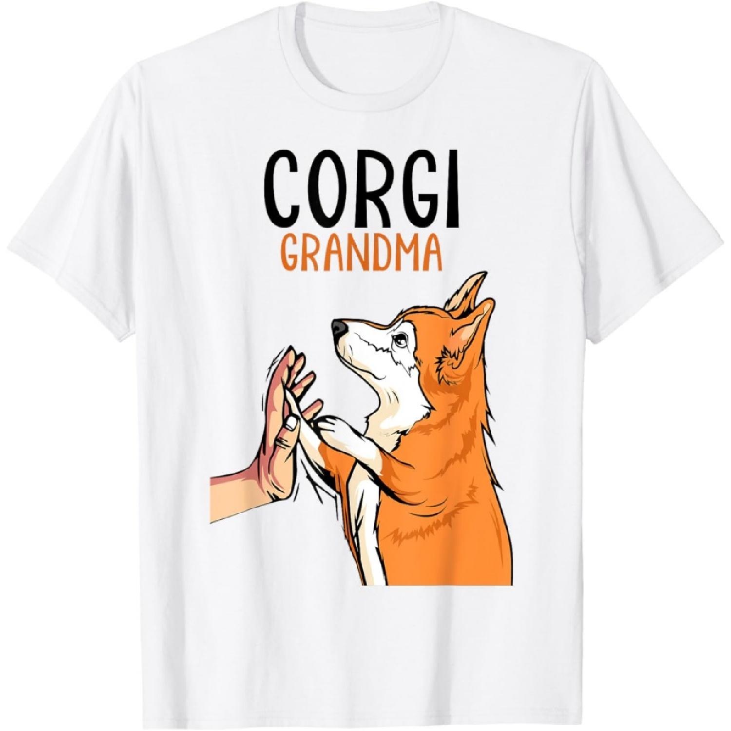 Corgi Grandma Cute Corgi Dog Mom Funny Womens T-Shirt XXXXXL белый