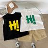 Boys and Girls Light Breathable Sleeveless Casual T-shirt Summer Children's Cotton Alphabet Cartoon Vest