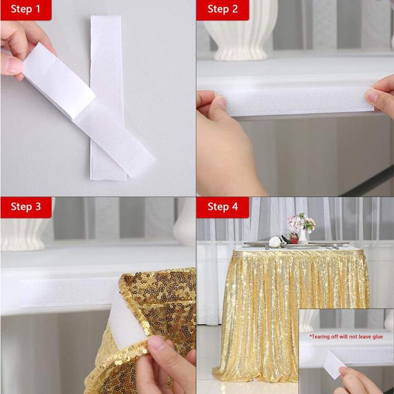 Sequin Table Skirt Flash Cloth Birthday Party Decor Baby Shower Wedding Birthday Table Skirts Decoration Xmas Festival Supplies