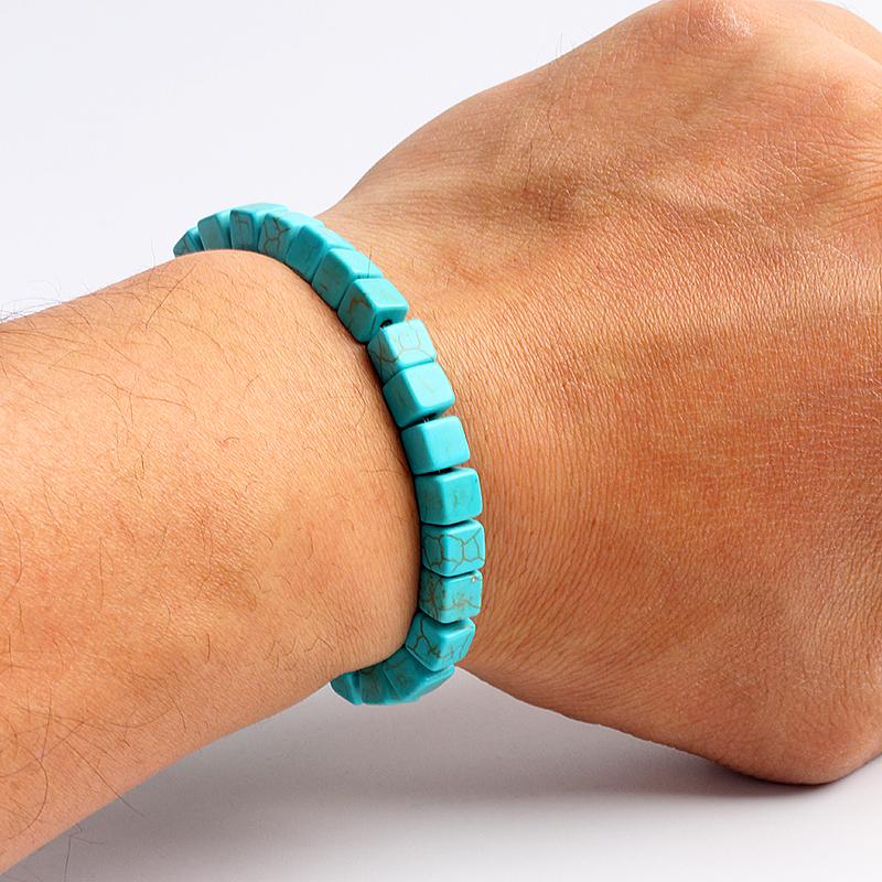 Bohemian Turquoises Beads Bracelets for Women Reiki Nature Stone Cube Cylinder Irregular Bracelets Healing Healthcare Jewelry