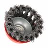 75mm 3 Inch Crimped Wire Cup Brush Knotted Cup Brush with Steel Wire for Angle Grinder Maximum 12500rpm for Rust Paint