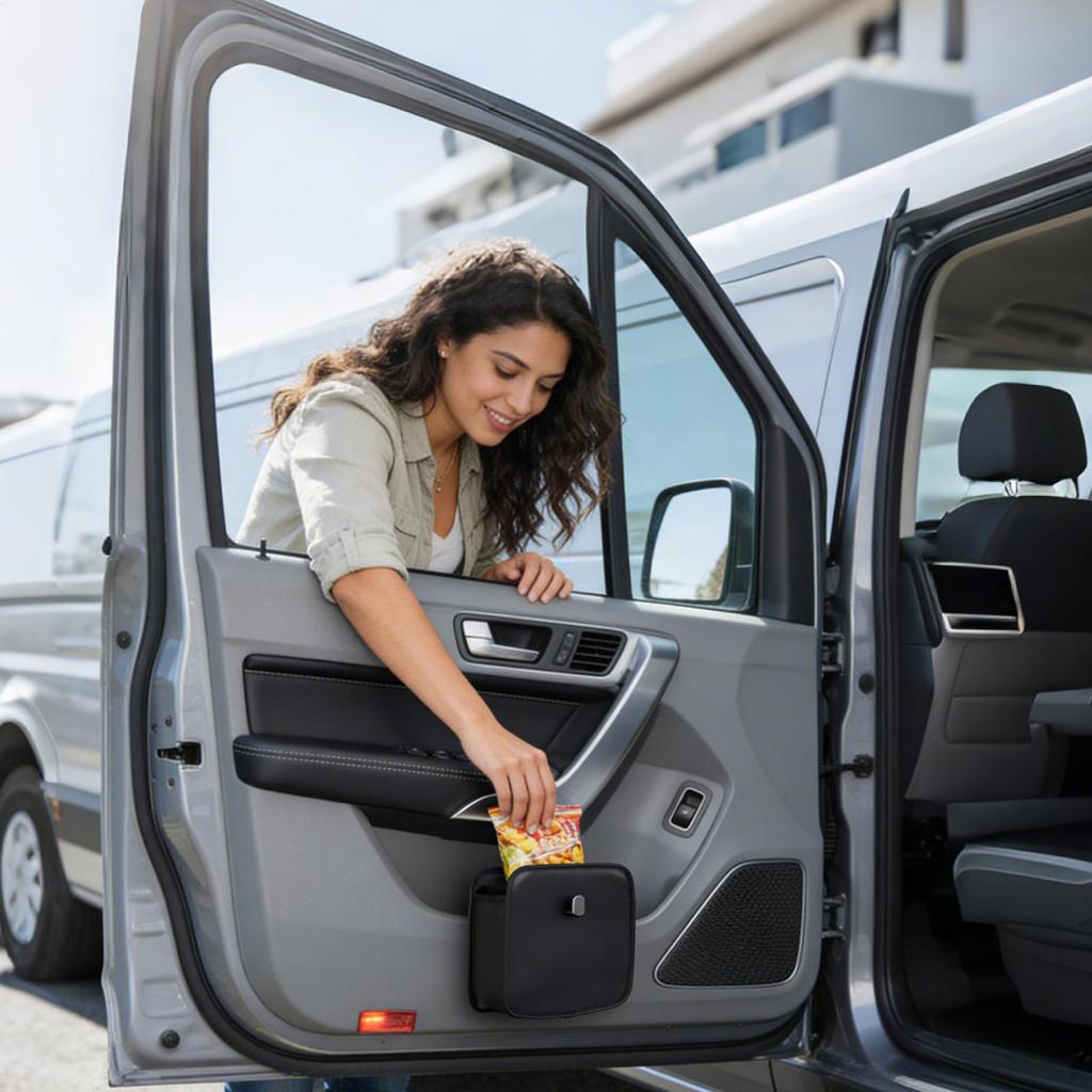 Car Back Seat Organizer PU Leather Door Side Box Seat Back Organizer For Vehicle SUV Truck Interior Phone Key Sunglass Wallet