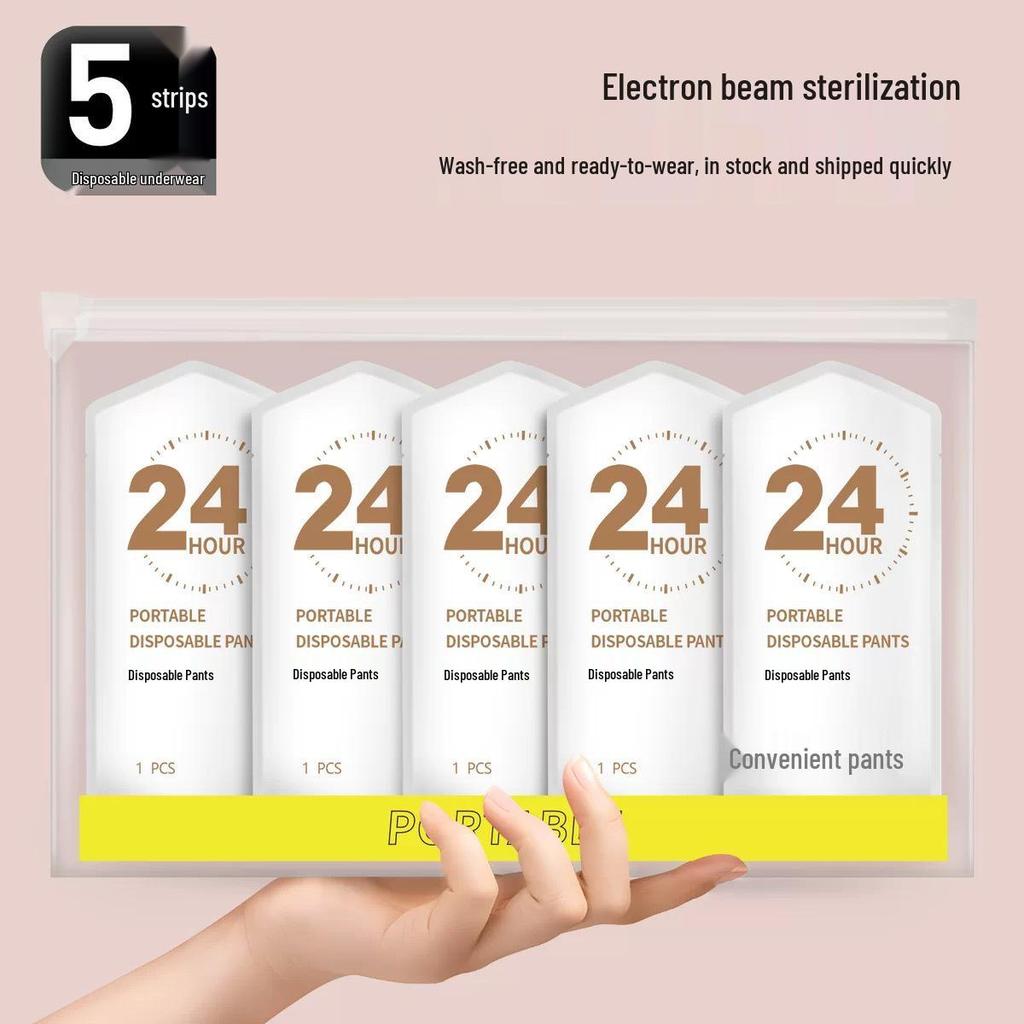 Sterilized Disposable Men's Boxer Briefs for Travel - Individually Packaged Wash-Free Daily Shorts.
