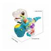 Transparent Dinosaur Toy with Colorful LED Lights, Music, and Auto Steering Function, Plastic, Suitable for Ages 3-6, with Battery Not Included