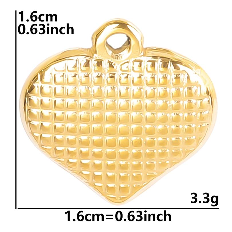 6pcs/Lot Different Heart Pendants For Jewelry Making Supplies 18k Real Gold Plated Stainless Steel Charms Bulk Sun Flower Charm