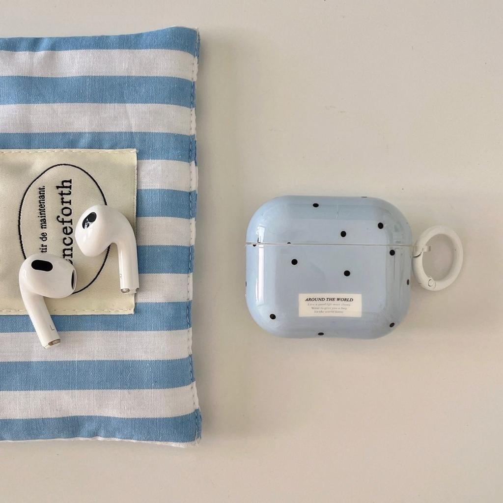 Simple Chic Pink Green Polka Dots Solid Color Protective Earphone Case Cover for AirPods 1 2 3 4 Pro 2 Pro 3