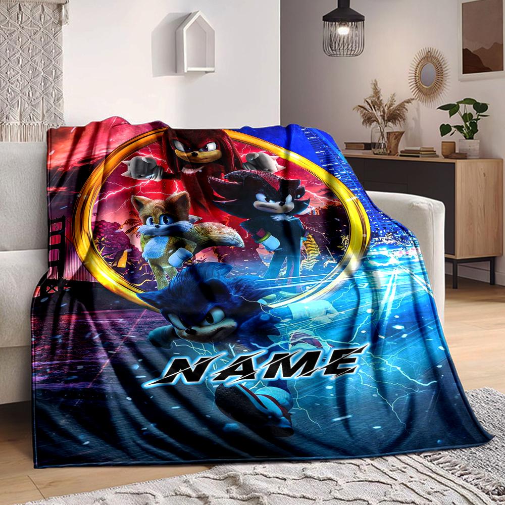 Custom 1pc Sonic Adventure Space Blanket, Soft And Comfortable Blanket, Casual Warm, Camping Travel Blanket, Birthday Gift Q912192