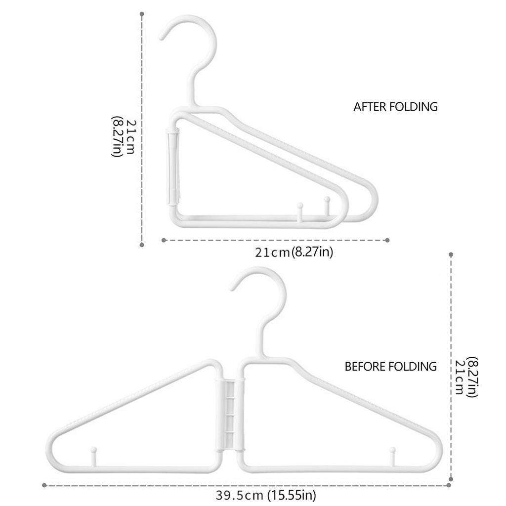 Foldable Coat Hangers Portable Plastic Clothes Storage Hanger Wardrobe Space Saving Coat Rack Home Storage Thickened Hooks