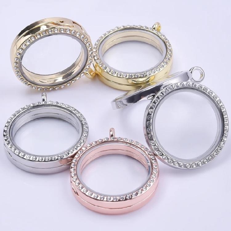 Magnetic Closure Photo Locket Jewelry Crystals Accent Scratch Resistant Surfaces for Daily Use