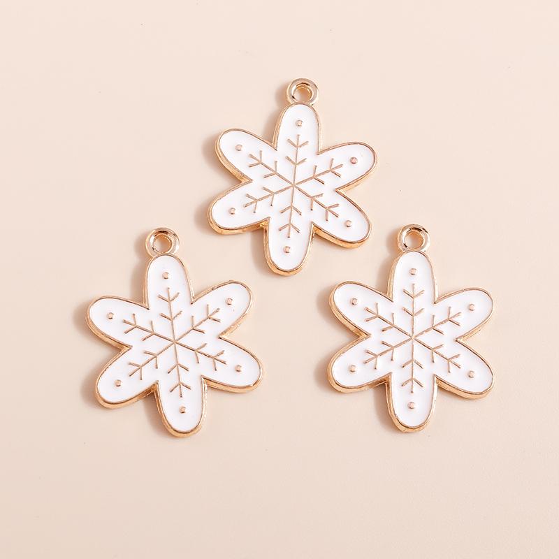 10pcs Enamel Christmas Tree Snowman Pendants Charms for Jewelry Making Earrings Necklace DIY Bracelet Accessories Supplies