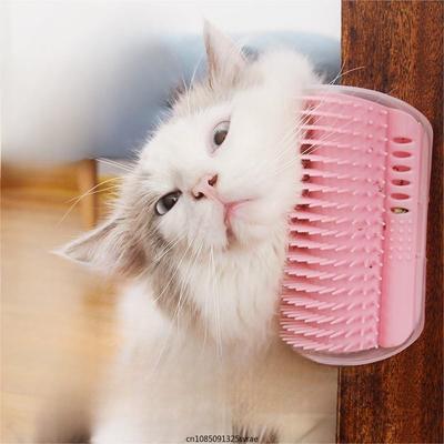 Cat Self Groomer com Catnip Cats Wall Corner Massage Pente Escova Esfrega o Rosto com um Pente Macio que Faz Cócegas Brinquedos para Esfregar Animais de Estimação