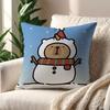 Christmas Capibala Cute Cartoon cushion cover Pillow Cover Decoration Room Home Sofa living Office Car Nordic Simplicity