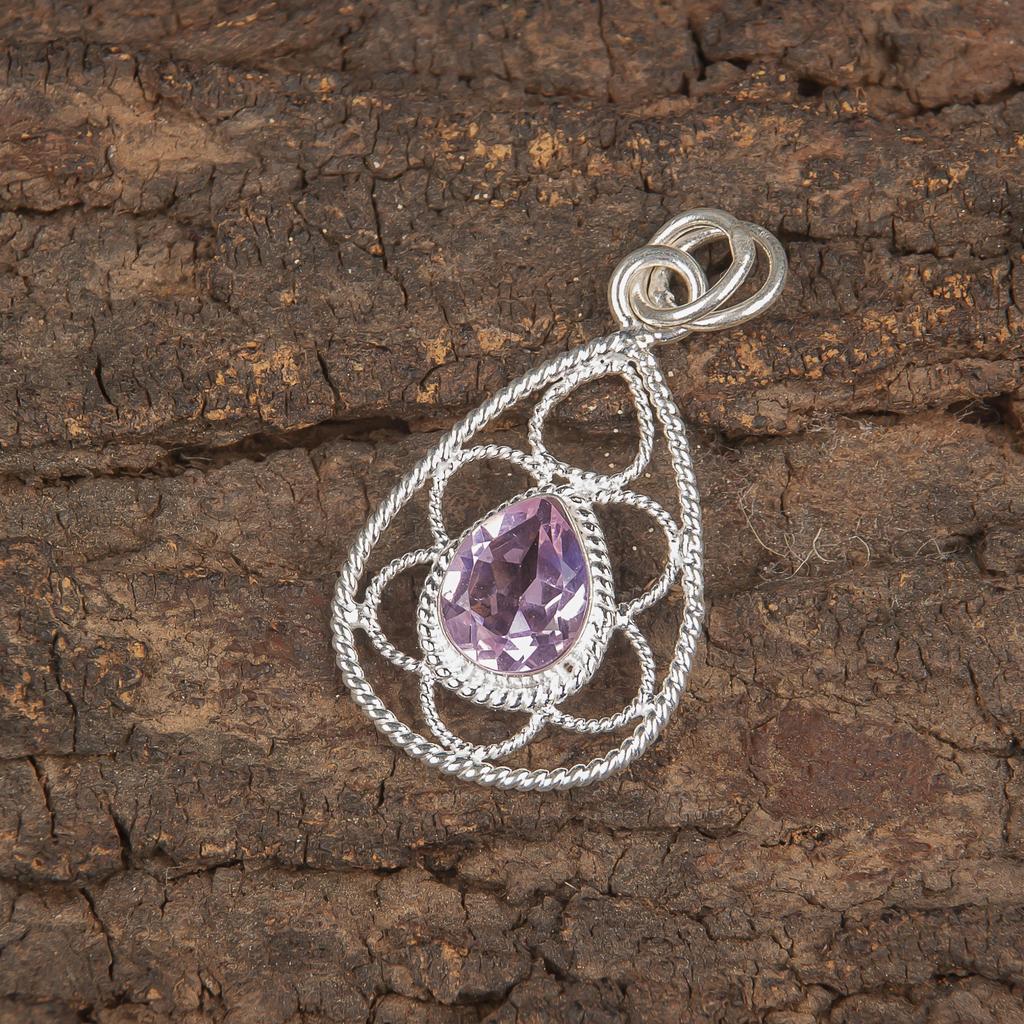 Kunzite Pendant, 925 Solid Sterling Silver Gemstone Jewelry, Handmade Pendant, For Memorial Day