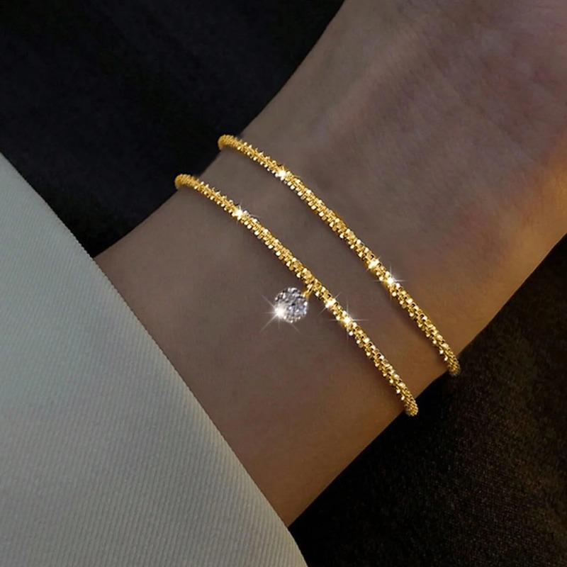 Fashion Silver Color Sparkling Adjustable Bracelets for Women Elegant Fine Bracelet New Wedding Party Jewelry Bracelet for Women