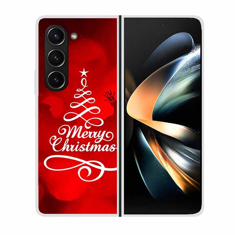 Christmas Cover For Samsung Galaxy Z Fold 5 5G Cases ZFold3 4 2 Clear Plastic Hard Back Cases For Samsung Z Fold 3 Phone Covers