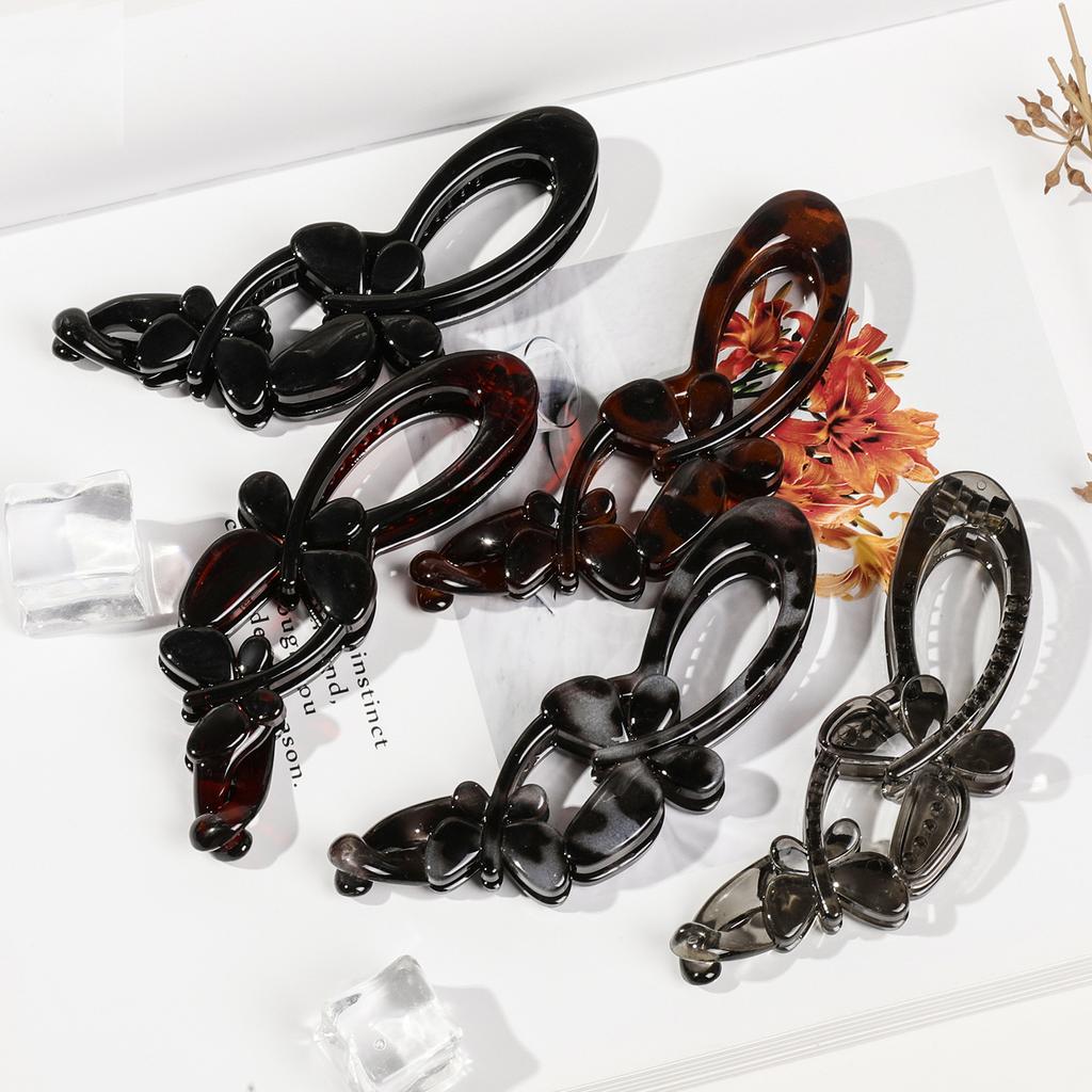 Leopard Banana Hair Clip Butterfly Shaped Sweet Hair Claws Hairpin Ponytail For Women Hair Accessories HairgripsTwist Barrettes