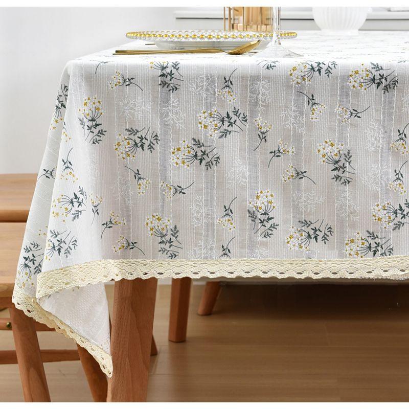 

Idyllic Minimalist Floral Little Daisy Tablecloth Fabric Disposable Waterproof Oil-Proof Accessible Luxury Fancy Japanese Style Coffee Table Cloth White 60 * 60cm