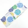 Women's M-L Size Yukata, Obi, and Geta (3-piece Set). White Background with Blue Modern Leaf Design. Women's Yukata 3-piece Set. Sale.