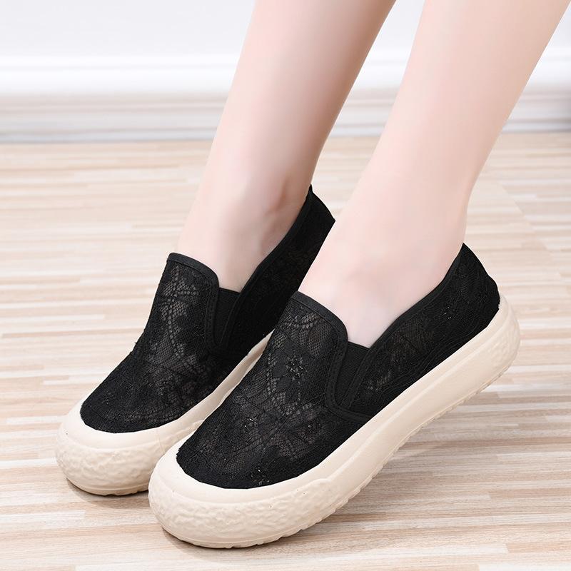 New Women's Shoes Platform Cloth Shoes Women's Casual Versatile Single Shoes Shallow Flat Shoes One Pedal Lazy Tide Shoes