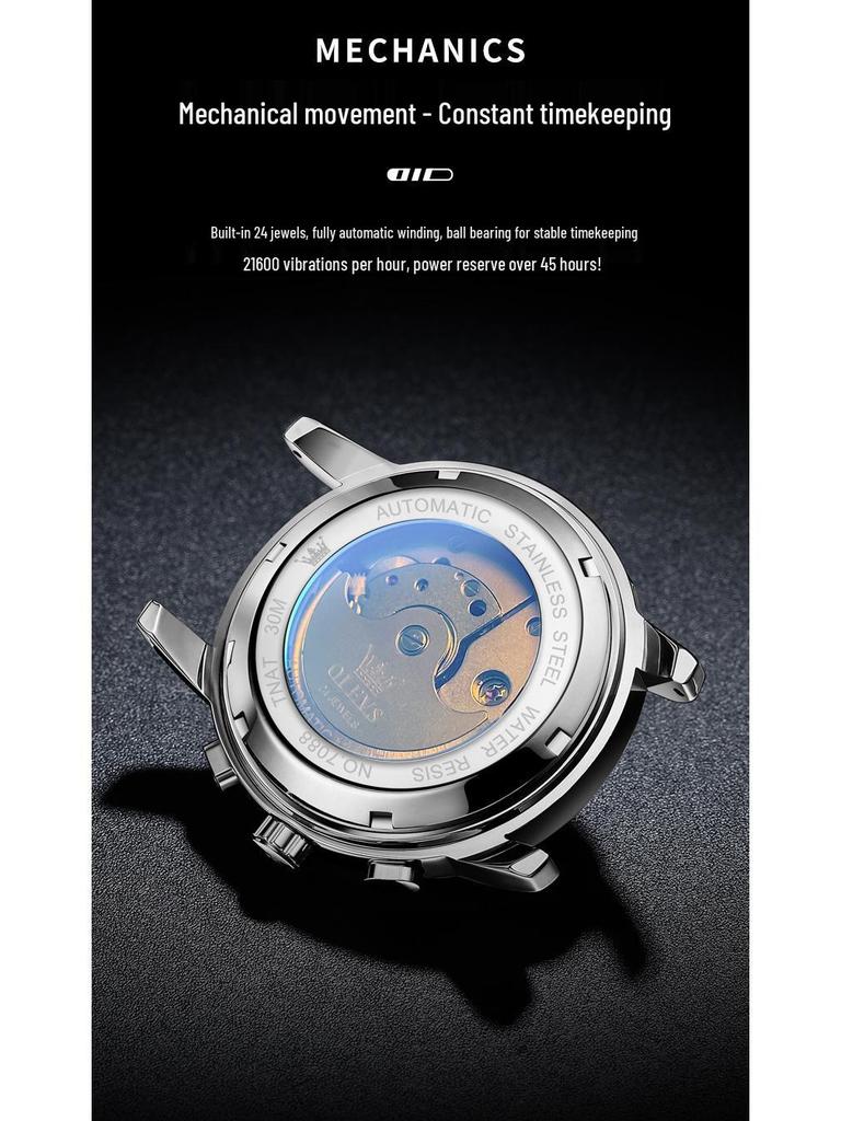 Julian Cheung Endorsed OLEVS Automatic Mechanical Skeletonized Waterproof Men's Watches