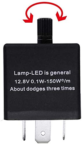 

YUNPICAR General Purpose CF14 3-Pin IC Turn Signal Relay, LED Flashing Speed Adjustment, Hifra Prevention CF14 Adjustable Speed ​​Relay